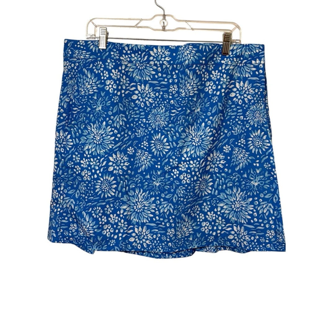 Rip Skirt Size XL Blue Hawaiian Print Wrapped Mini Skirt Beach Travel Resortwear